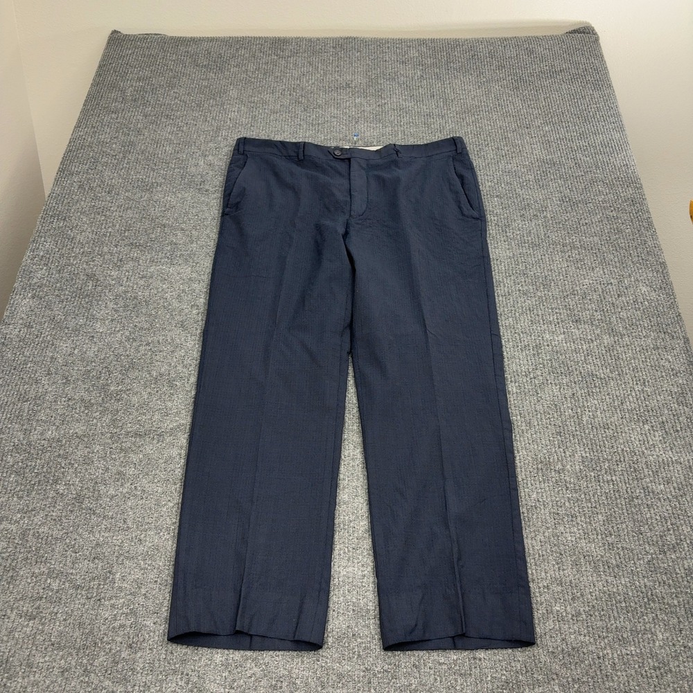 Santorelli Romeo Dress Pants Mens 40 Navy Blue Virgin Wool Made in Italy Luxury